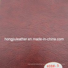 Cuero de PVC rojo oscuro de lujo para muebles (Hongjiu-408 #)